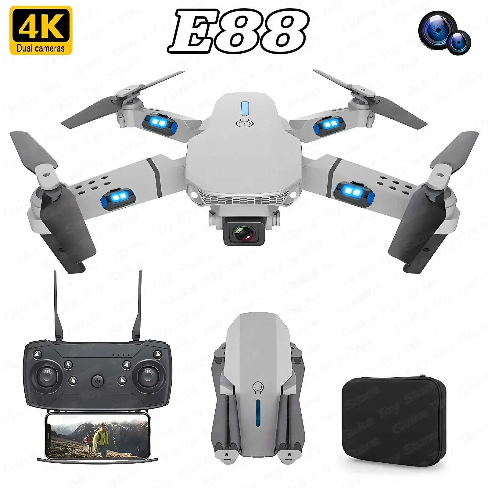 E88 Pro WIFI FPV Drone Wide An - Rc Helicopter Case review and price